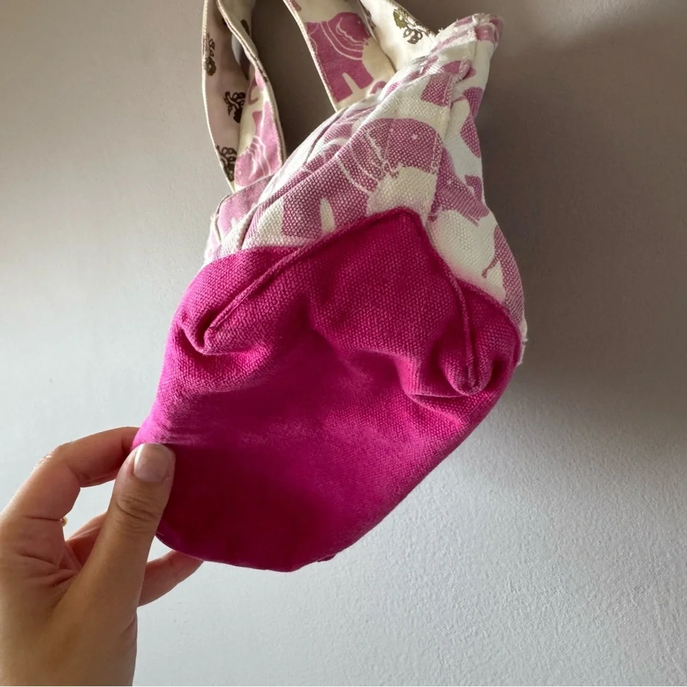 Pink‎ Chicken New York Pink Elephant Mini Canvas Tote Bag